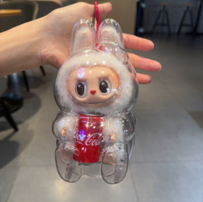 17cm Labubu Protector Case Labubu V1V2V3 Suitable for Wearing Clothes Protective Acrylic Storage Case Transparent DIY Gifts