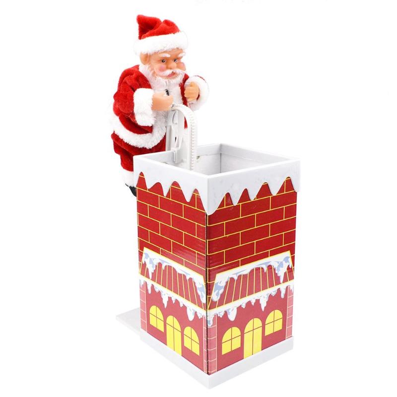 Santa Claus Climbing Chimney Doll Electric Toy With Music Children Kids Christmas Gifts New Year Gifts Decoration Ornaments Toy