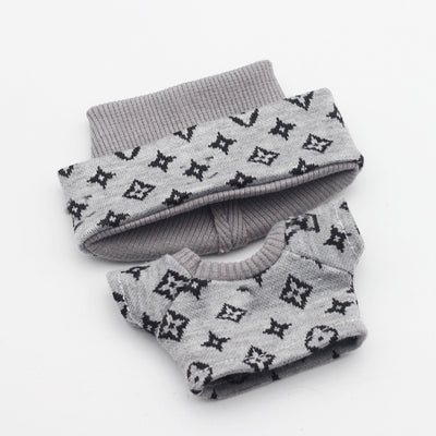 17cm Labubu First and Second Generation Blind Box 10cm Cotton Crying Doll Clothes Knitted Printed Hat