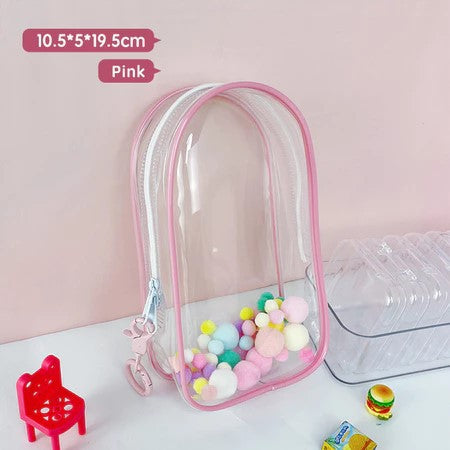 Labubu storage bag PVC high transparency thickened outdoor bag Xingdailu cotton doll exhibition walking bag labubu