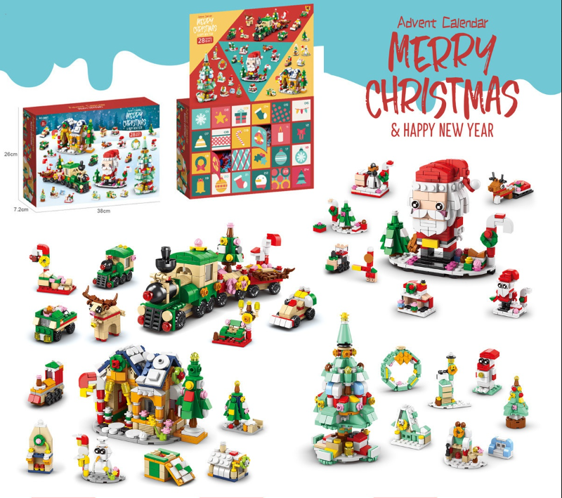 Christmas 24 Surprise Blind Box Small Gift Building Block Set Toy Christmas Gift