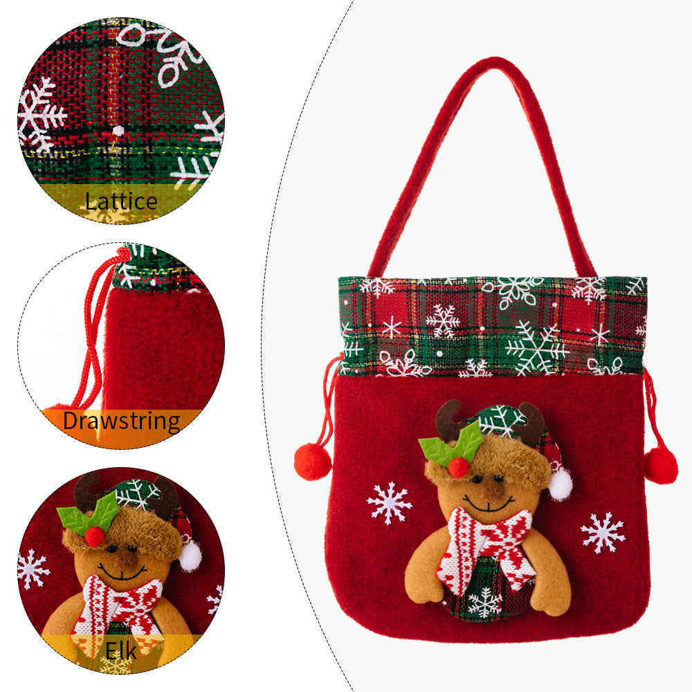 Christmas thick velvet gift bag, candy bag, Christmas Eve apple packaging box, Christmas gift bag