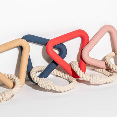 Pet Pulling Toy Dog Chewing Toy Pet TPR Toy Triangle Pulling Training Interactive Funny Dog Toy