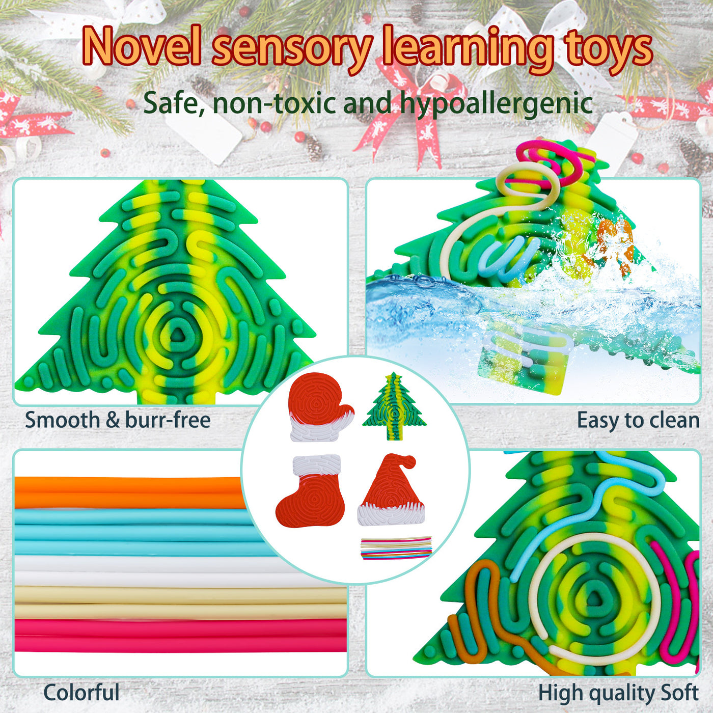 Silicone decompression toy Christmas puzzle children's sensory toy