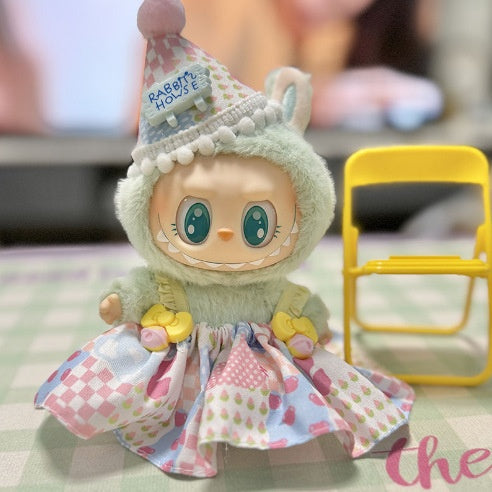 Clothing] Labubu Clothes with PVC Face Pendant, Labubu Sitting Party Series Doll Clothing