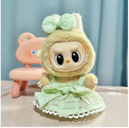 Clothing] Labubu Clothes with PVC Face Pendant, Labubu Sitting Party Series Doll Clothing