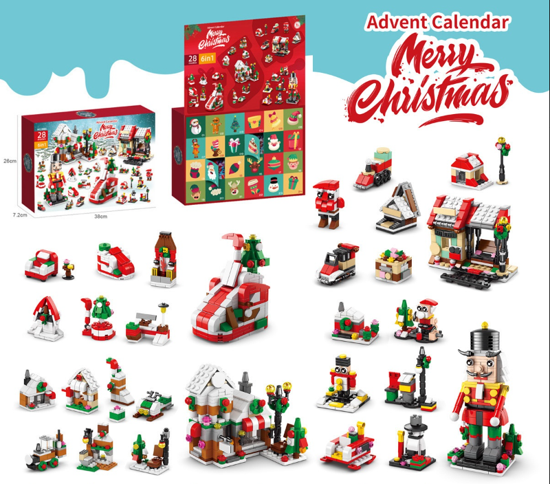 Christmas 24 Surprise Blind Box Small Gift Building Block Set Toy Christmas Gift