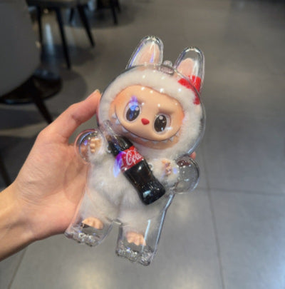 17cm Labubu Protector Case Labubu V1V2V3 Suitable for Wearing Clothes Protective Acrylic Storage Case Transparent DIY Gifts